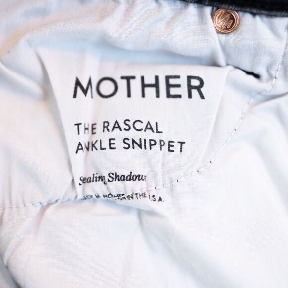 Mother Denim The Rascal Ankle Snippet Gray Jeans Stealing Shadows Size 26 - Picture 8 of 9